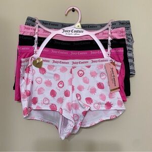 Juicy Couture Women's Printed Boy Shorts 5 Piece Set